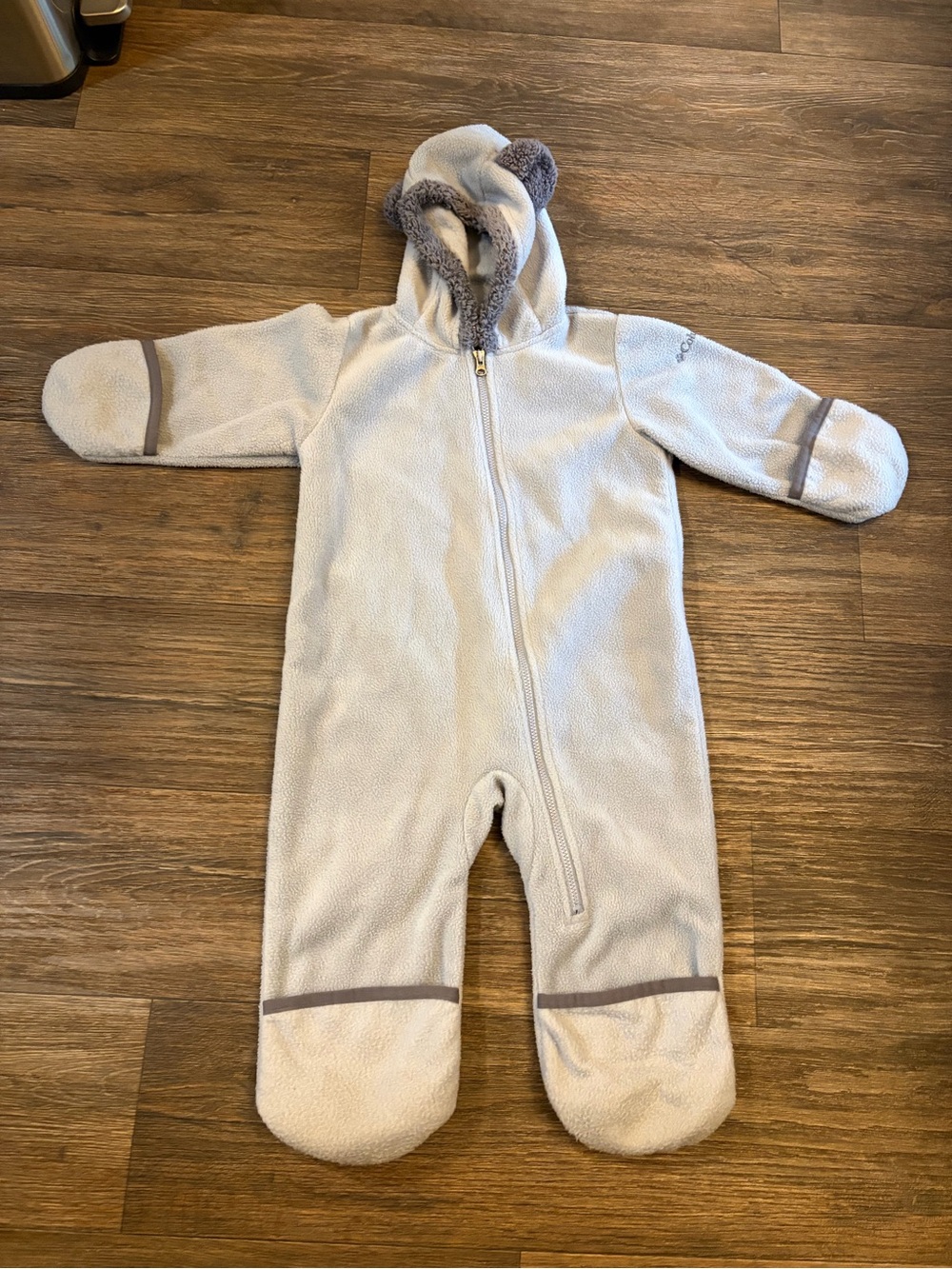 Columbia Baby Light Grey Western Barlow Fleece Bunting Size 12-18 Months